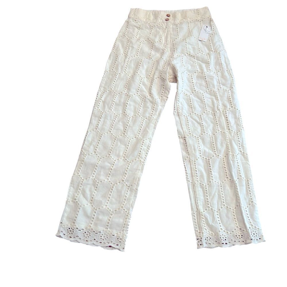 Winston White Eyelet Pants Size Small NWT